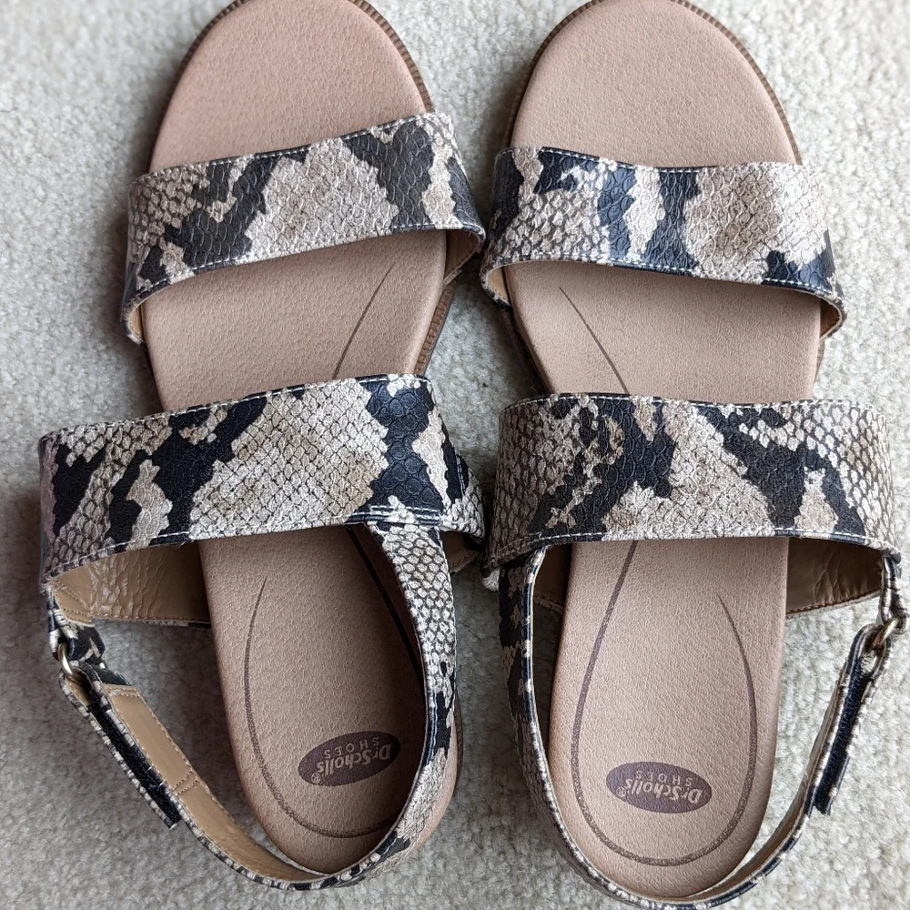 DR. SCHOLL’S Freeform Snakeskin Strap Sandals Women’s US 7.5M, EUC!!! - Picture 2 of 11